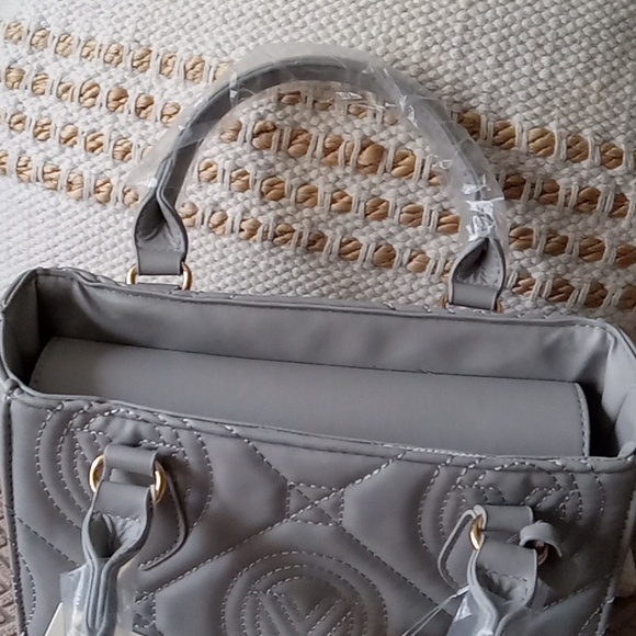 Valentino Orlandi Crossbody Bag Quilted Light Grey Style #V-2012 - Picture 5 of 16